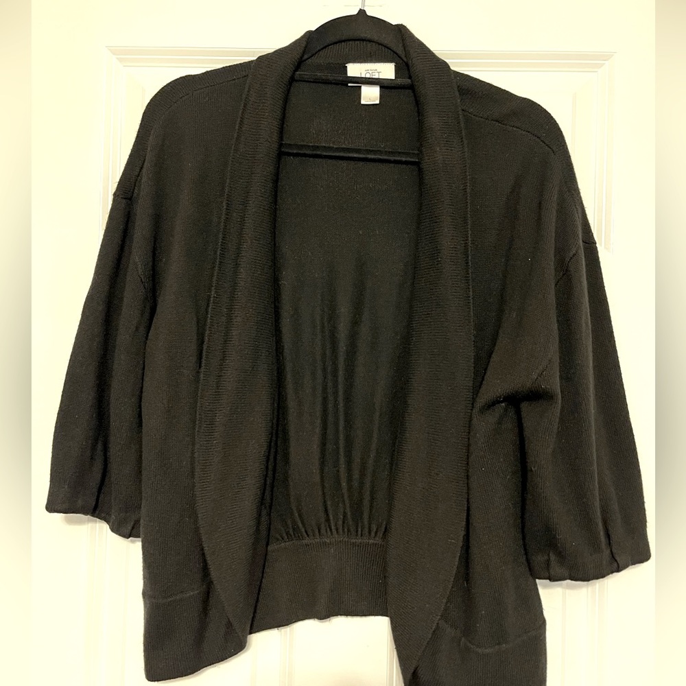 Loft open cardigan, black, size L